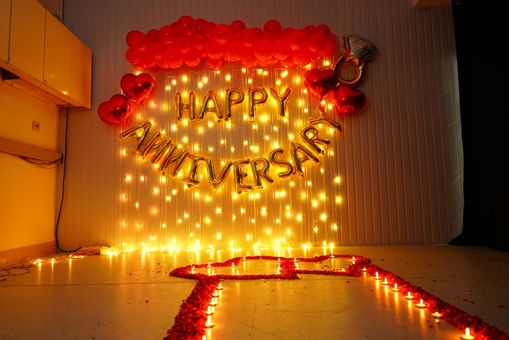 Candle & Rose Anniversary Decoration Ahmedabad