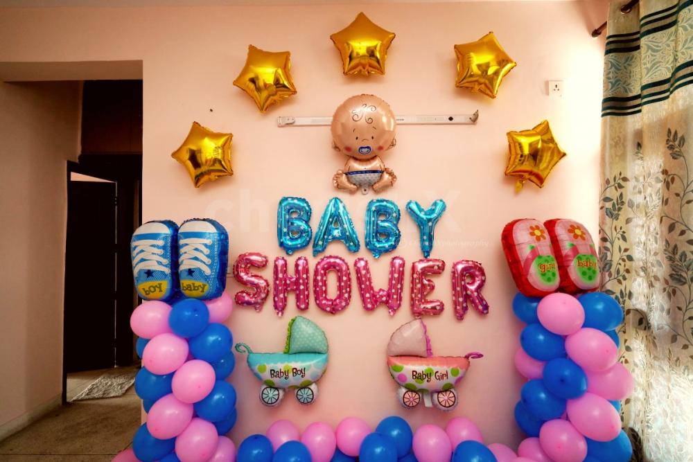 Pastel Gender Reveal Baby Shower Decoration Ahmedabad