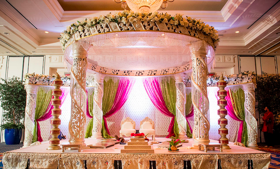 Grand Floral Mandap Marriage Hall Decoration Ahmedabad